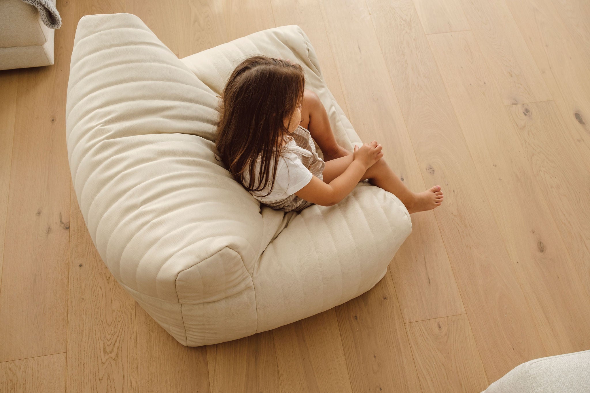 Ivory Kids Beanbag Lounger 100 Vegan Leather Baby Living