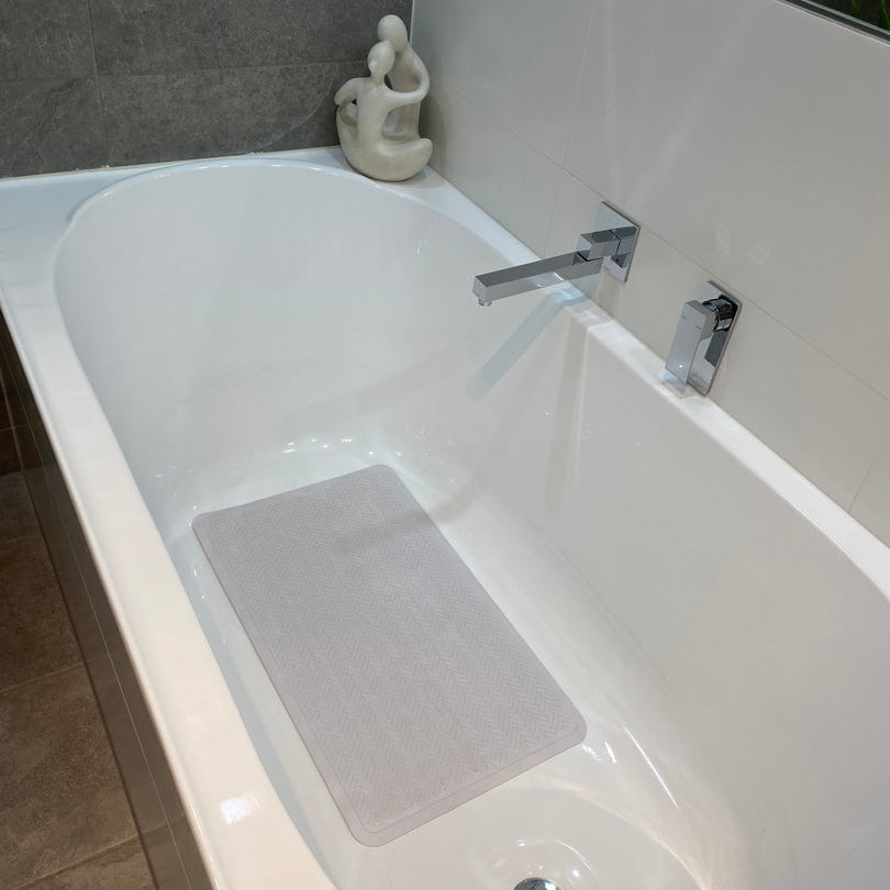 White Natural Rubber Bath/Shower Mat